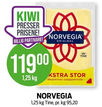 Kiwi Norvegia skæreost tilbud