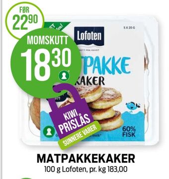 Kiwi Lofoten fiskekaker tilbud