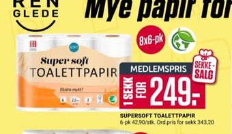 Europris Super soft toalettpapir tilbud