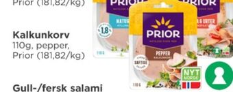 Meny Prior kalkunkorv pepper tilbud
