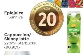 Meny Sunniva juice tilbud