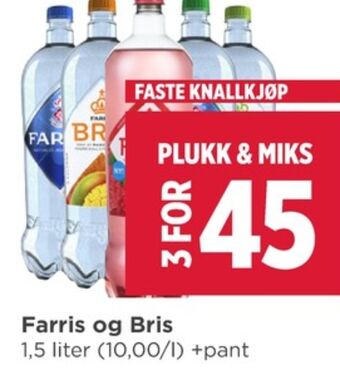Meny Farris mineralvann tilbud