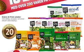 Meny Grønn og frisk salat tilbud