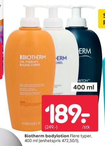 Rusta Biotherm bodylotion tilbud