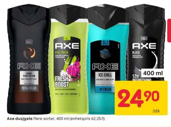 Rusta Axe dusjgel tilbud