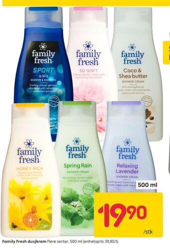 Rusta Family fresh dusjkrem tilbud