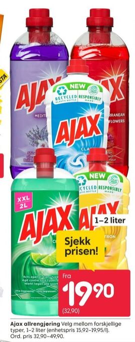 Rusta Ajax rengjøringsmiddel tilbud