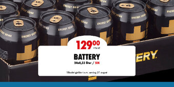 Nordby Supermarket BATTERY 24x0,33 liter / SEK tilbud