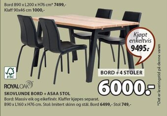JYSK SKOVLUNDE BORD + ASAA STOL tilbud