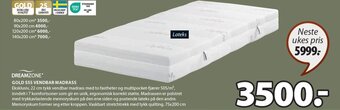 JYSK GOLD S55 VENDBAR MADRASS tilbud