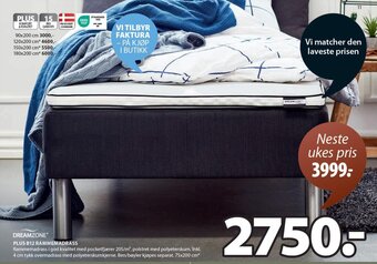 JYSK DREAMZONE* PLUS B12 RAMMEMADRASS tilbud