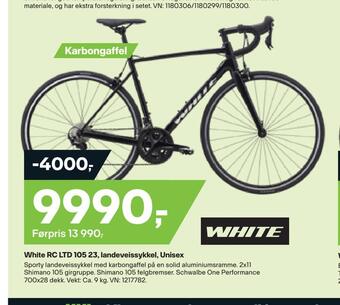 XXL Sport White rc ltd 105 23, landeveissykkel, unisex tilbud