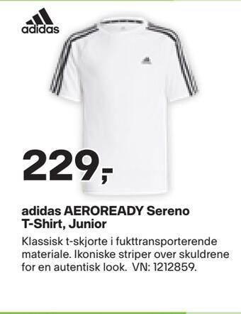 XXL Sport Adidas aeroready sereno t-shirt, junior tilbud