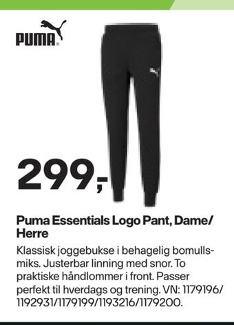 XXL Sport Puma essentials logo pant, dame/ herre tilbud
