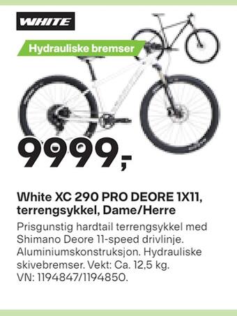 XXL Sport White xc 290 pro deore 1x11, terrengsykkel, dame/herre tilbud