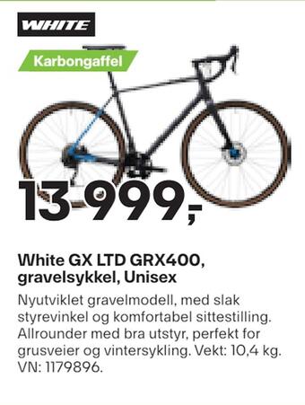 XXL Sport White gx ltd grx400, gravelsykkel, unisex tilbud