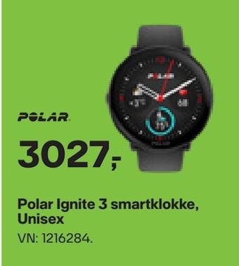 XXL Sport Polar ignite 3 smartklokke, unisex tilbud