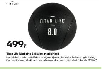 XXL Sport Titan life medicine ball 8 kg, medisinball tilbud