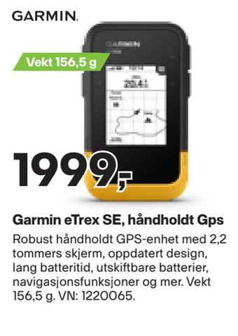 XXL Sport Garmin etrex se, håndholdt gps tilbud