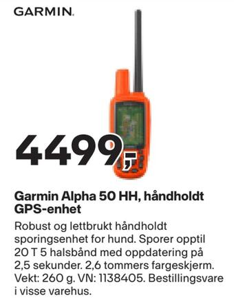 XXL Sport Garmin alpha 50 hh, håndholdt gps-enhet tilbud