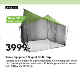 XXL Sport Nemo equipment bugout 12x12, tarp tilbud