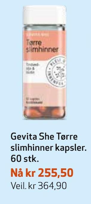 Apotek 1 Gevita she tørre slimhinner kapsler tilbud