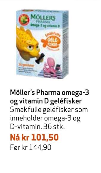 Apotek 1 Möller's pharma omega-3 og vitamin d geléfisker tilbud