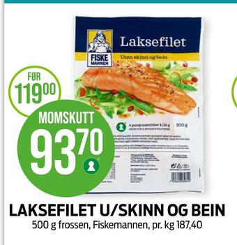 Kiwi Laksefilet u/skinn og bein tilbud