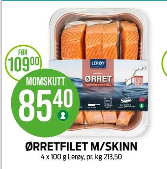 Kiwi Ørretfilet m/skinn tilbud