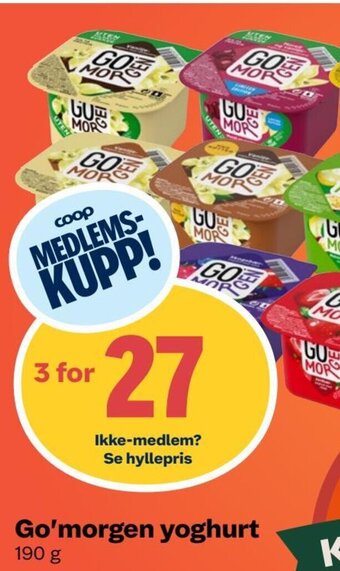 Coop Mega Go'morgen yoghurt tilbud