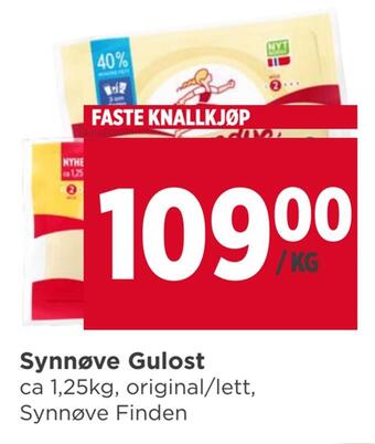 Meny Synnøve gulost tilbud