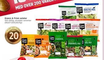 Meny Grønn & frisk salater tilbud
