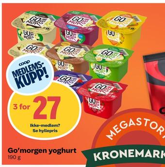 Coop Mega Go'morgen yoghurt tilbud