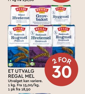 Coop Mega Et utvalg regal mel tilbud