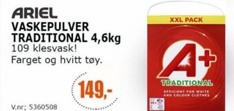 Kontorspar ARIEL VASKEPULVER TRADITIONAL 4,6kg tilbud