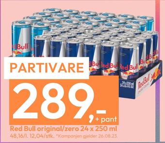 Gigaboks Red bull original/zero 24 x 250 ml tilbud