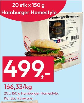 Gigaboks 20 x 150 g hamburger homestyle tilbud