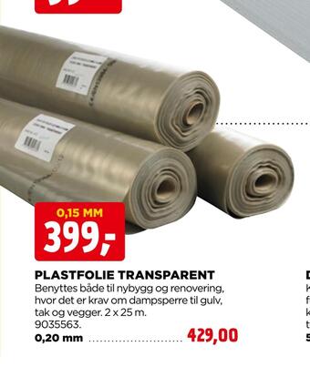 jem & fix Plastfolie transparent tilbud
