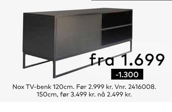 Skeidar Nox tv-benk tilbud