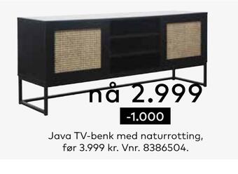 Skeidar Java tv-benk tilbud