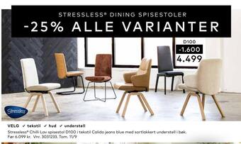 Skeidar Stressless® chilli lav spisestol tilbud