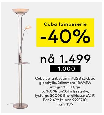 Skeidar Cuba uplight satin tilbud