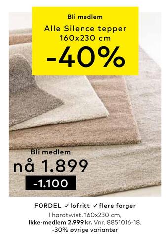 Skeidar Alle silence tepper tilbud