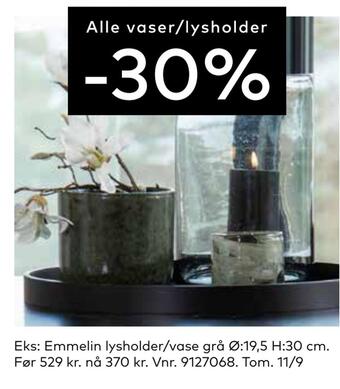 Skeidar Emmelin lysholder/vase tilbud