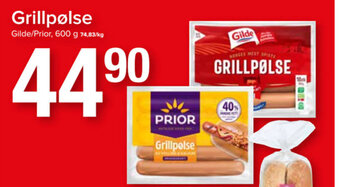 Spar Grillpølse Gilde/Prior, 600 g tilbud