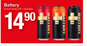 Spar Battery et stort utvalg, 0,5 l. tilbud