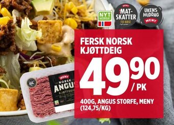 Meny FERSK NORSK KJØTTDEIG tilbud