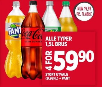 Meny ALLE TYPER 1,5L BRUS tilbud