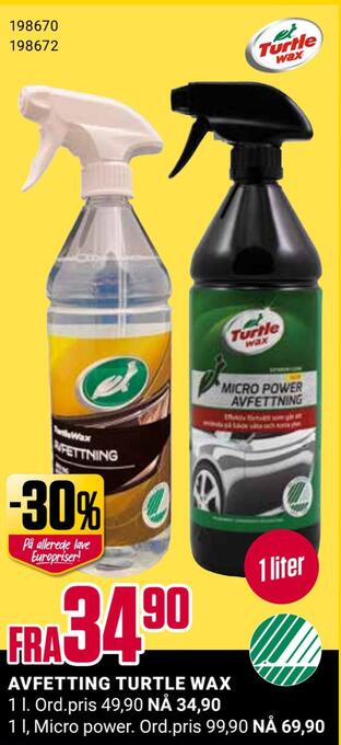 Europris Avfetting turtle wax tilbud