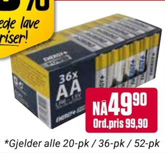 Europris Stor-pk batterier! tilbud